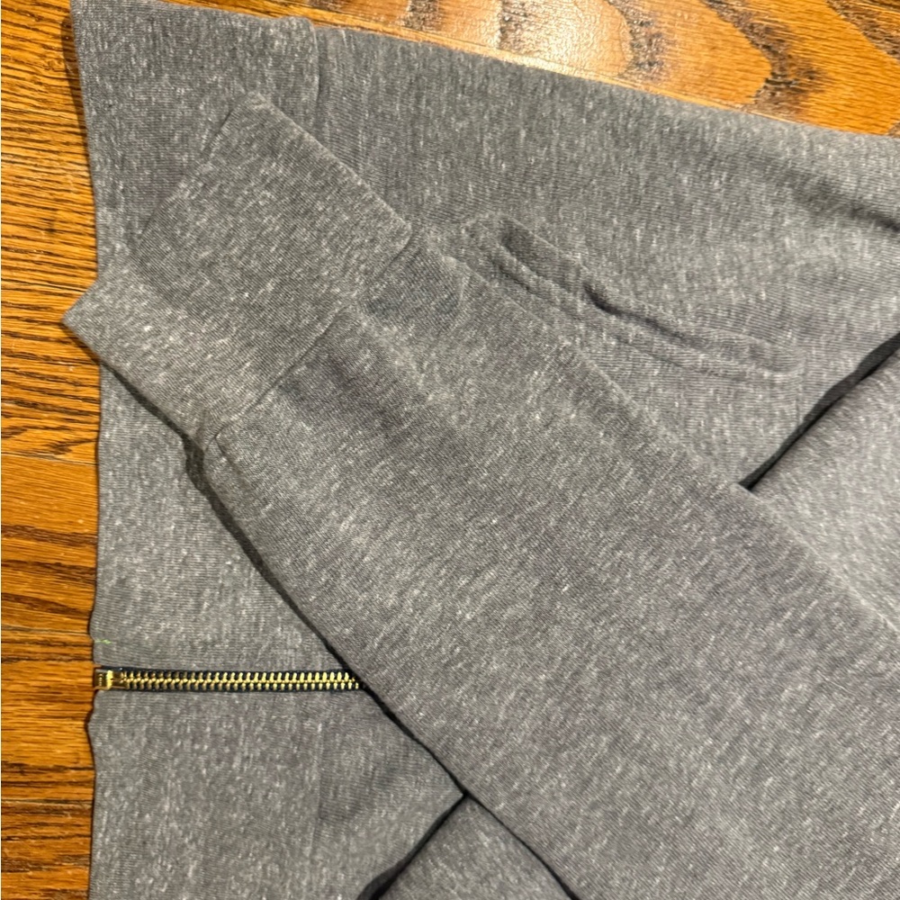 Aviator Nation Gray Zip Hoodie with Retro Yellow Orange red white stripes - Picture 11 of 14